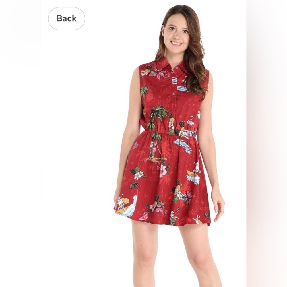 HAWAII HANGOVER Christmas Santa red mini dress size small holiday novelty party